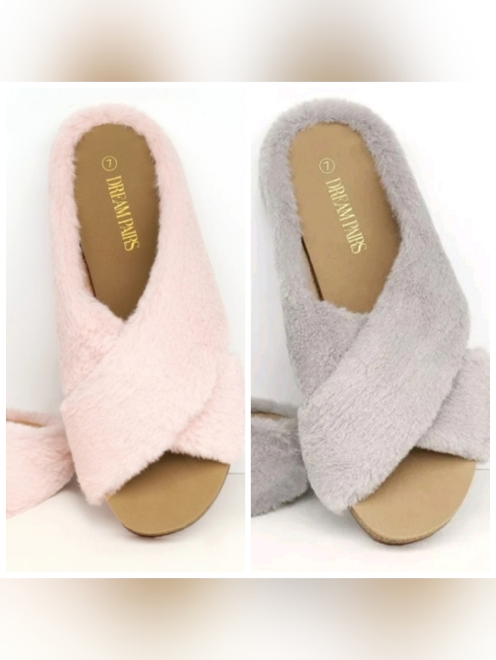 Dream Pairs Faux Fur Sandal/ Slipper Bundle